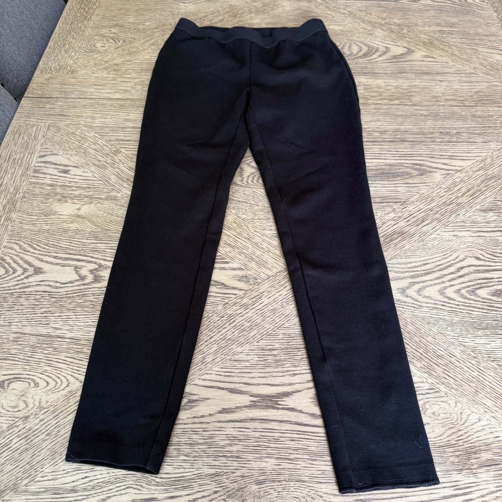 Talbots Soho Ankle Pant Womens 2 Black Elastic Waist Stretch Ponte Knit Trousers